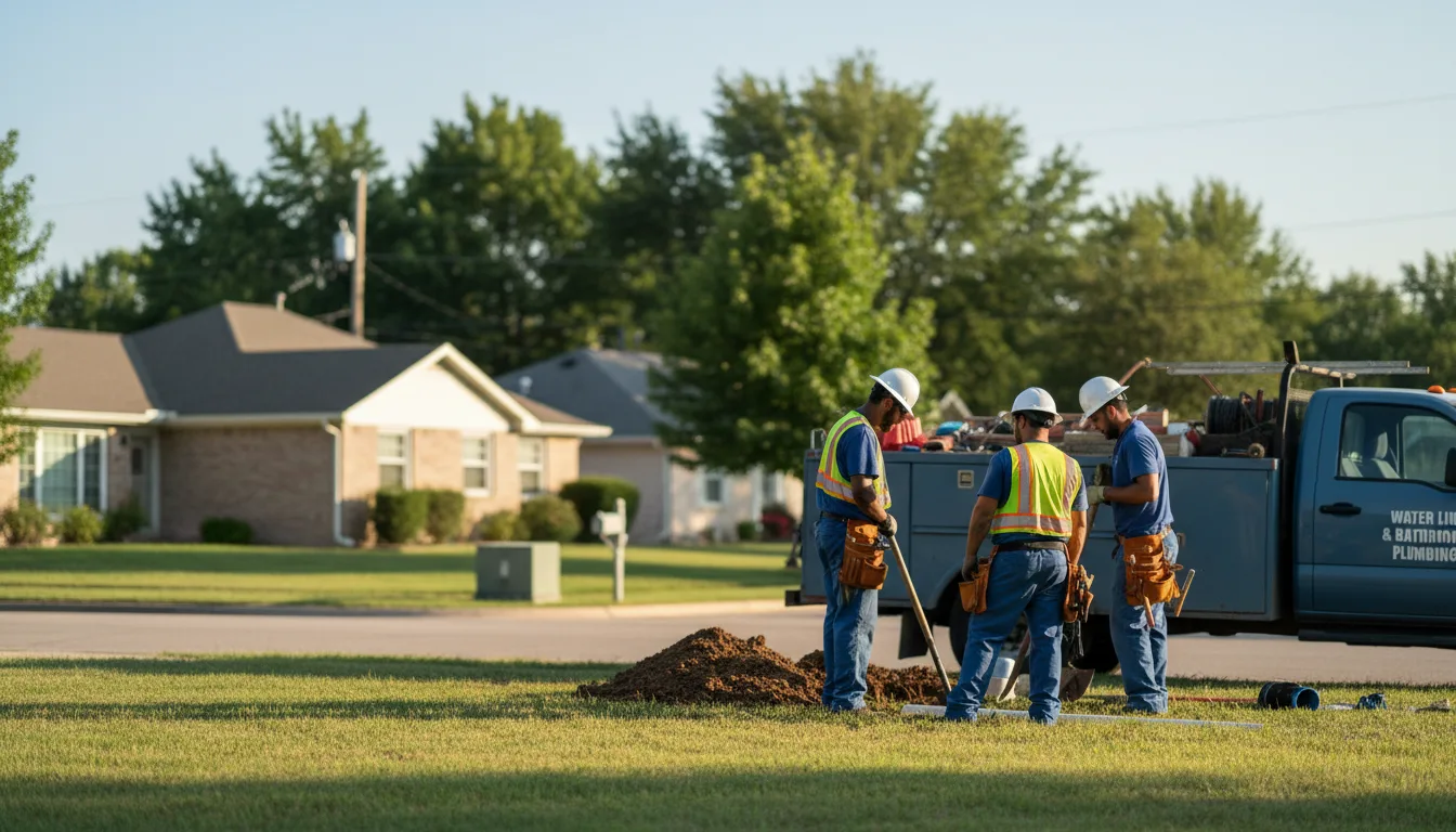 Residential water line and bathroom plumbing service in Garden Plain, KS